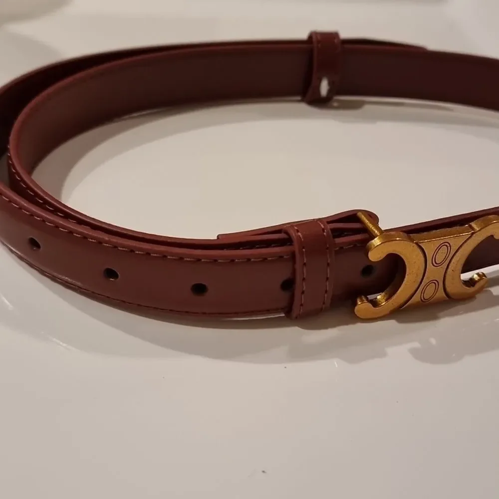 New Anthopologie Leather Belt With Gold Tone Hardware NWOT